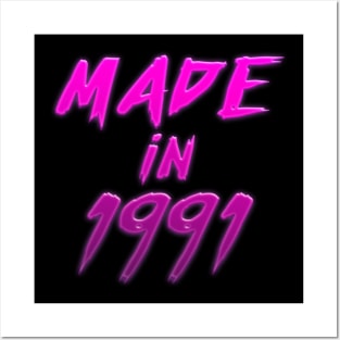 Made In 1991  - Retro Typography Birthday Gift Posters and Art